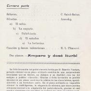 Contraportada (quatre fulles) del programa corresponent al Concert de Iturbi el Dimarts, 19 de gener de 1915 “Matine Moda”, celebrat en el Teatre Principal de València. (Fons documental de Juan Ponce Parres.)Contraportada (cuatro hojas) del programa correspondiente al Concierto de Iturbi el Martes, 19 de Enero de 1915 “Matine Moda”, celebrado en el Teatro Principal de Valencia. (Fondo documental de Juan Ponce Parres.)