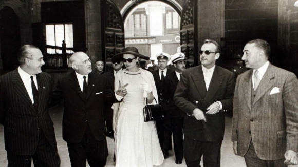 Los príncipes de Mónaco en su visita a Valencia en 1956