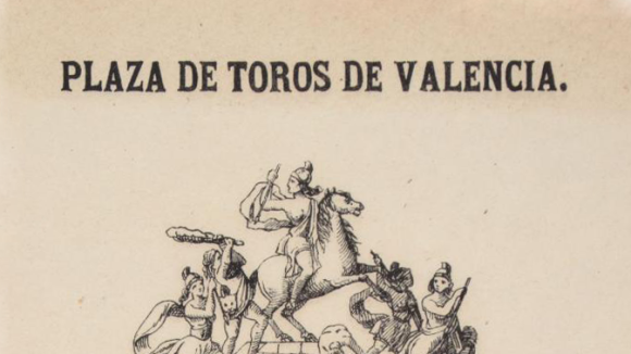 Cartel de la falla que se plantó en la Plaza de Toros en 1877