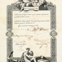 Acción de 2.000 reales del Banco Nacional de San Carlos en favor de la villa de Catral. 1973. ES.462508.ADPV/Gobierno Civil/c.1, caja 11, expediente 139