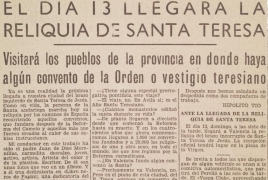 Recorte del diario Las Provincias de el 10 de enero de 1963. ES.462508.ADPV/Diputación. A.0.1.2.1. caja 39 expediente 155
